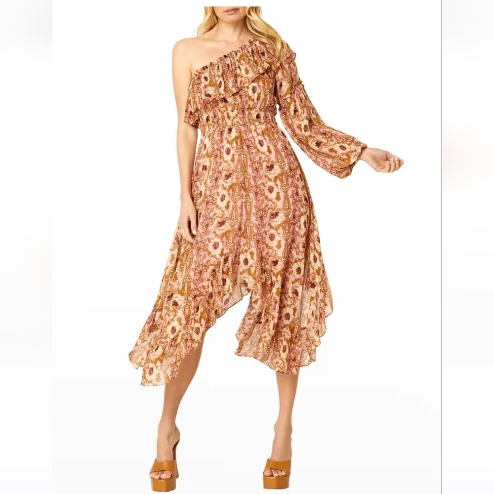 NWT one shoulder MISA Los Angeles floral print dress